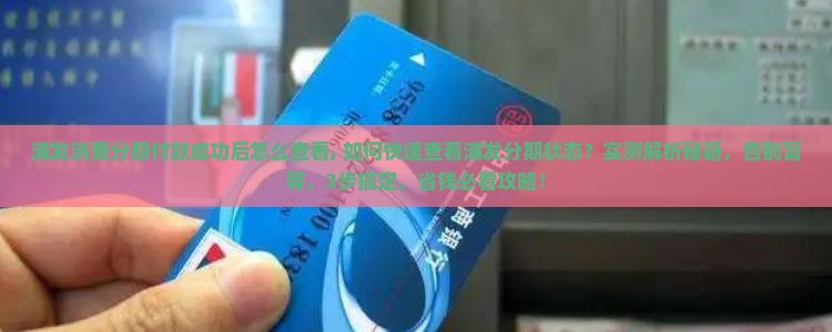 浦发消费分期付款成功后怎么查看