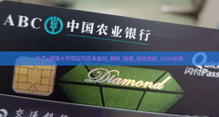 欠了e招贷十万可以只还本金吗如何处理