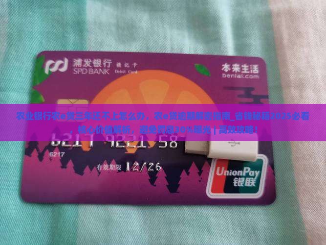 农业银行农e贷三年还不上怎么办 农业银行农e贷三年还不上怎么办