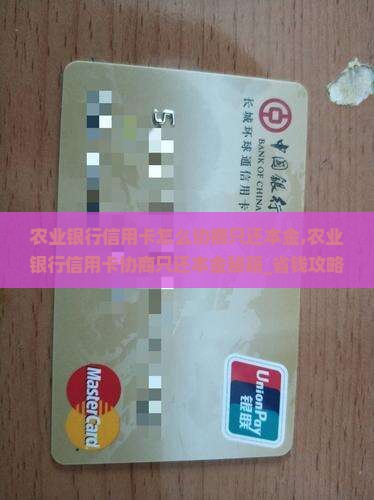 农业银行信用卡怎么协商只还本金